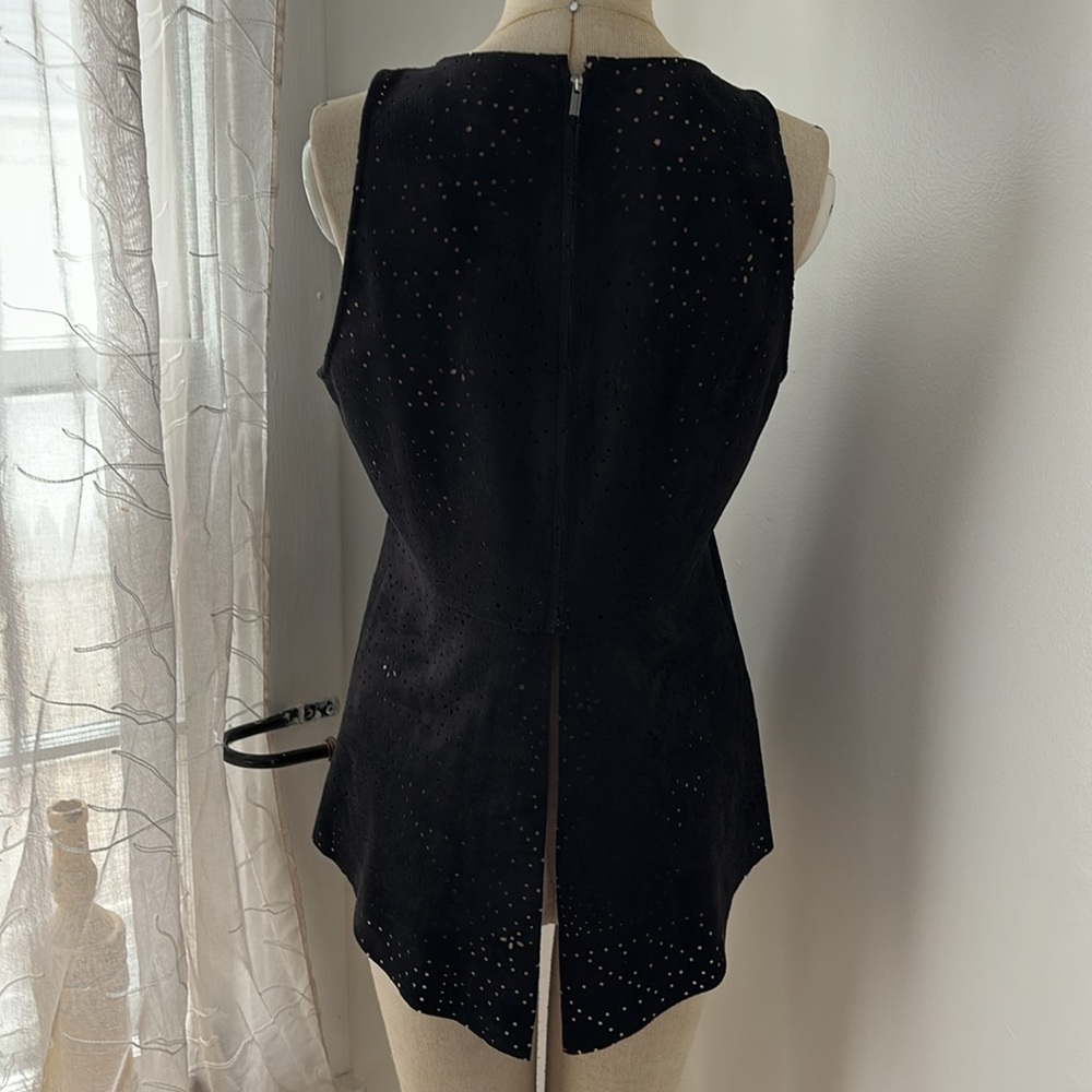 BCBG Caralyn black suede cut out sleeveless top - Picture 8 of 10